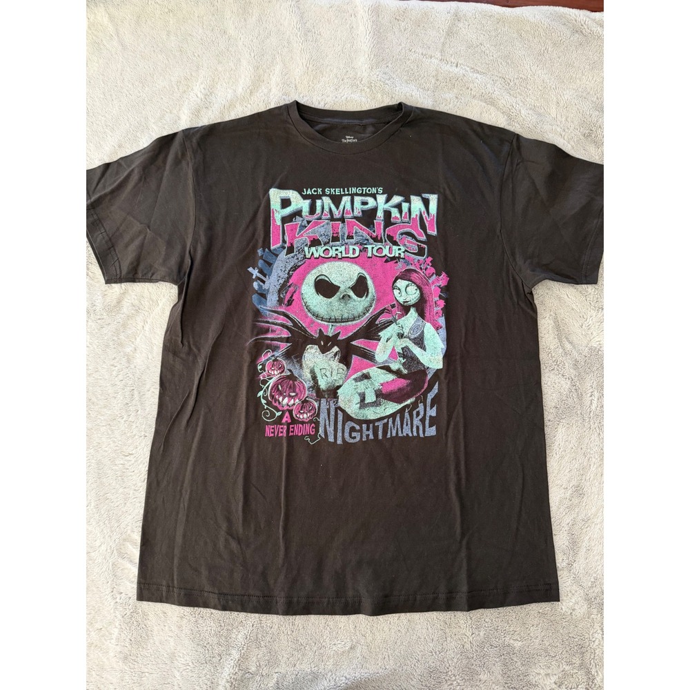 NWOT Disney Nightmare Before Christmas Jack Sally Pumpkin King World Tour Tee L